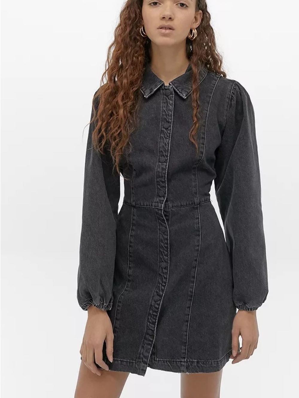 Free People Black Denim Utility Mini Dress Size Small